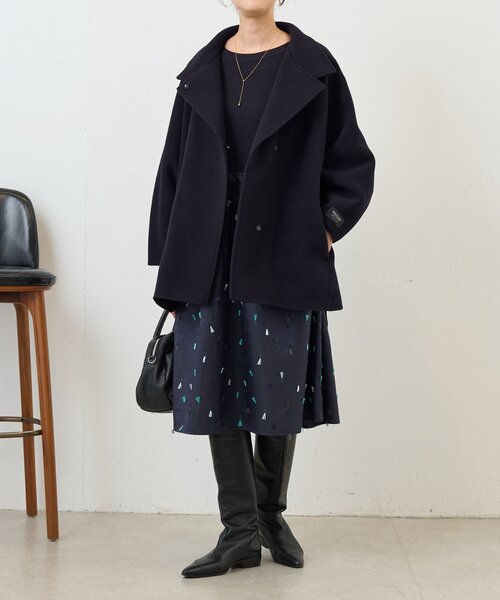 BEARDSLEY(ビアズリー)の「《ZOZO先行販売開始》フェザー刺繍コンビワンピ(ワンピース・レディース・ネイビー・FREE)」の9枚目の写真