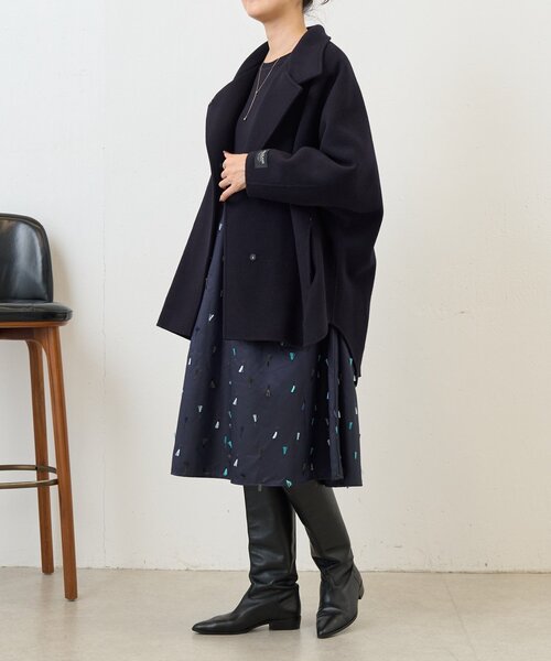 BEARDSLEY(ビアズリー)の「《ZOZO先行販売開始》フェザー刺繍コンビワンピ(ワンピース・レディース・ネイビー・FREE)」の10枚目の写真