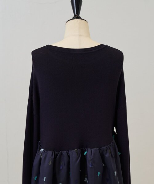 BEARDSLEY(ビアズリー)の「《ZOZO先行販売開始》フェザー刺繍コンビワンピ(ワンピース・レディース・ネイビー・FREE)」の16枚目の写真