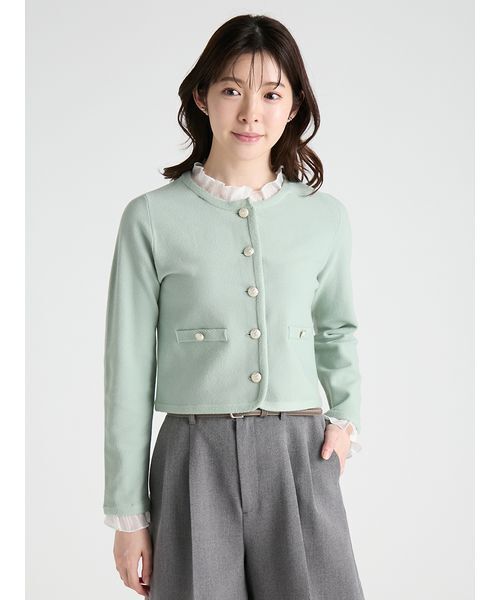 CELFORD(セルフォード)の「【WASHABLE】フリルデタッチャブルカーディガン(カーディガン/ボレロ・レディース・ミント/キャメル/ネイビー/チャコールグレー・F)」の2枚目の写真
