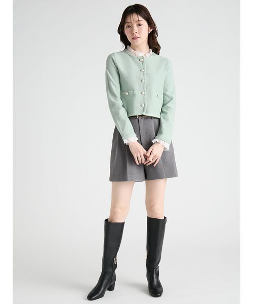 CELFORD(セルフォード)の「【WASHABLE】フリルデタッチャブルカーディガン(カーディガン/ボレロ・レディース・ミント/キャメル/ネイビー/チャコールグレー・F)」の6枚目の写真