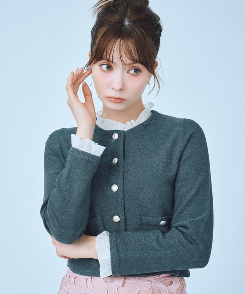 CELFORD(セルフォード)の「【WASHABLE】フリルデタッチャブルカーディガン(カーディガン/ボレロ・レディース・ミント/キャメル/ネイビー/チャコールグレー・F)」の1枚目の写真