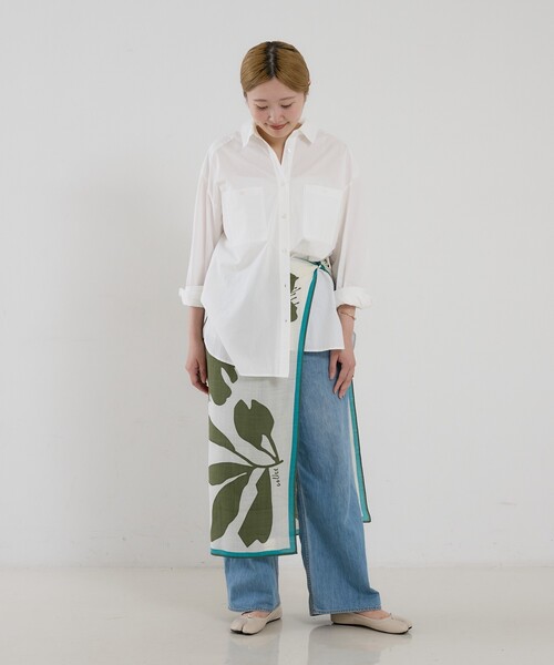 collex（コレックス）の「Deco Flora ウールシルクスカーフ（ストール/ショール・レディース・イエロー/モスグリーン・フリー）」の12枚目の写真