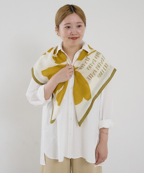 collex（コレックス）の「Deco Flora ウールシルクスカーフ（ストール/ショール・レディース・イエロー/モスグリーン・フリー）」の16枚目の写真
