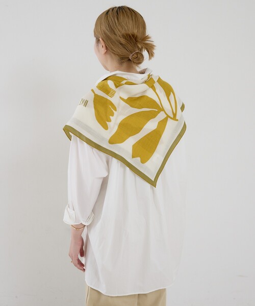 collex（コレックス）の「Deco Flora ウールシルクスカーフ（ストール/ショール・レディース・イエロー/モスグリーン・フリー）」の19枚目の写真