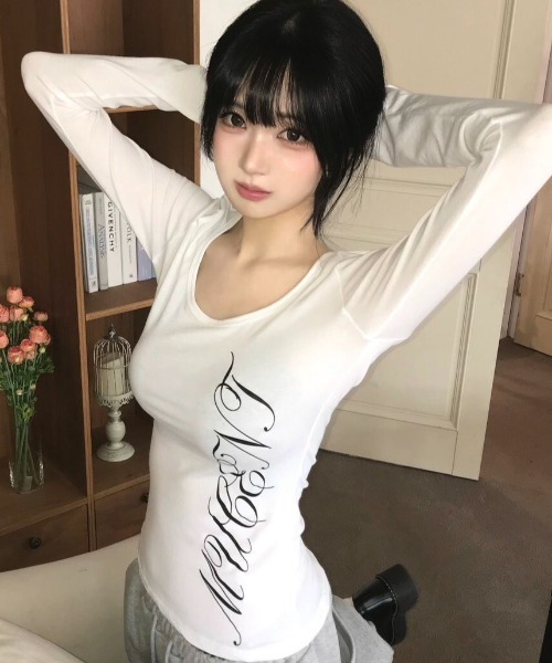 MUCENT(ムセント)の「A'GEM/9 × .kom 『MUCENT/ムセント』 ETHER ANGEL WINGS LONG SLEEVE TEE/ETHER エンゼル羽長袖Tシャツ(Tシャツ/カットソー・レディース・ブラック/ホワイト・FREE)」の13枚目の写真