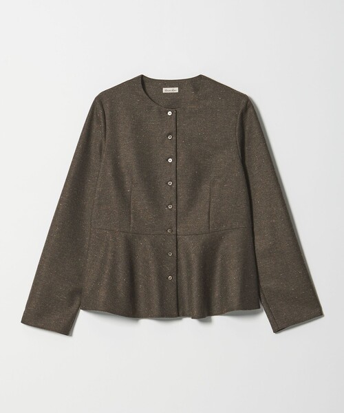 Steven Alan(スティーブンアラン)の「<Steven Alan>ツイードライク ペプラム ブラウス(シャツ/ブラウス・レディース・ベージュ/ダークブラウン・M/S)」の2枚目の写真