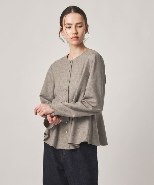 Steven Alan(スティーブンアラン)の「<Steven Alan>ツイードライク ペプラム ブラウス(シャツ/ブラウス・レディース・ベージュ/ダークブラウン・M/S)」の16枚目の写真