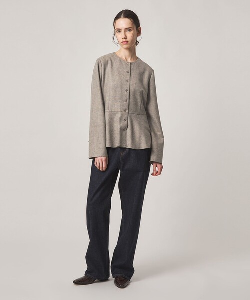Steven Alan(スティーブンアラン)の「<Steven Alan>ツイードライク ペプラム ブラウス(シャツ/ブラウス・レディース・ベージュ/ダークブラウン・M/S)」の3枚目の写真