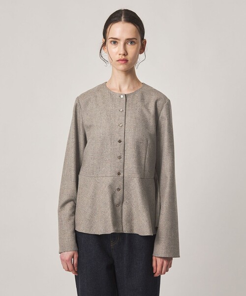 Steven Alan(スティーブンアラン)の「<Steven Alan>ツイードライク ペプラム ブラウス(シャツ/ブラウス・レディース・ベージュ/ダークブラウン・M/S)」の4枚目の写真