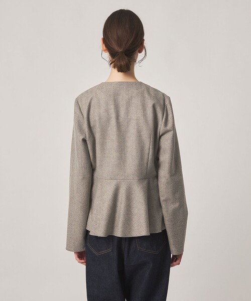 Steven Alan(スティーブンアラン)の「<Steven Alan>ツイードライク ペプラム ブラウス(シャツ/ブラウス・レディース・ベージュ/ダークブラウン・M/S)」の6枚目の写真