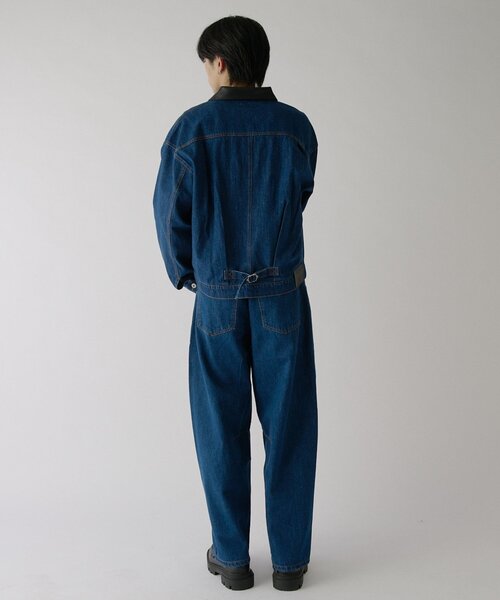 goocy(グーシー)の「衿PUレザーデニムトラッカージャケット(ブルゾン・メンズ・ネイビー/サックスブルー/ブラック・MEDIUM/LARGE)」の20枚目の写真