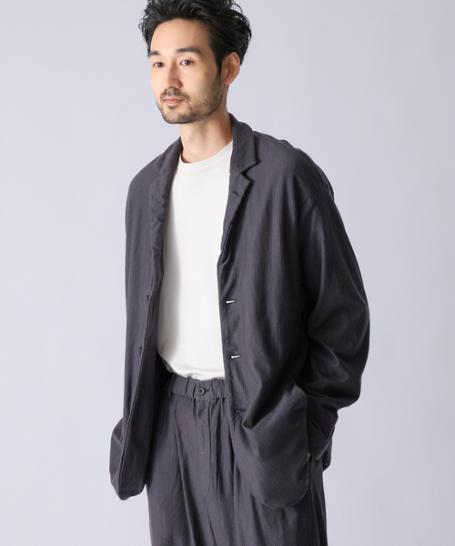 KANEMASA PHIL.（カネマサフィル）の「Kanemasa Phil. (カネマサ フィル) 別注 36G Wool Fulling 3B ジャケット（テーラードジャケット・メンズ・グレー/ブラウン・MEDIUM/LARGE）」の8枚目の写真