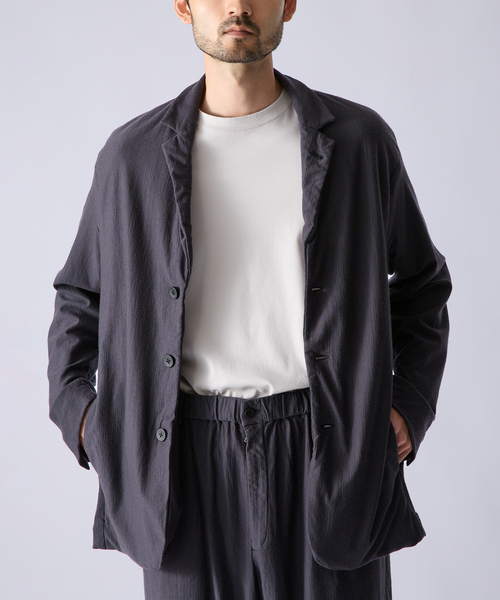 KANEMASA PHIL.（カネマサフィル）の「Kanemasa Phil. (カネマサ フィル) 別注 36G Wool Fulling 3B ジャケット（テーラードジャケット・メンズ・グレー/ブラウン・MEDIUM/LARGE）」の9枚目の写真