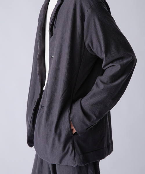 KANEMASA PHIL.（カネマサフィル）の「Kanemasa Phil. (カネマサ フィル) 別注 36G Wool Fulling 3B ジャケット（テーラードジャケット・メンズ・グレー/ブラウン・MEDIUM/LARGE）」の11枚目の写真