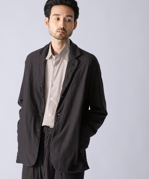 KANEMASA PHIL.（カネマサフィル）の「Kanemasa Phil. (カネマサ フィル) 別注 36G Wool Fulling 3B ジャケット（テーラードジャケット・メンズ・グレー/ブラウン・MEDIUM/LARGE）」の16枚目の写真