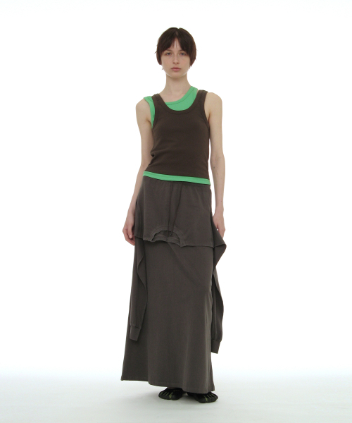 PARTIMENTO WOMEN（パルティメントウィメン）の「オーバーレイスリーブレス_チャコール（Tシャツ/カットソー・レディース・その他・SMALL/MEDIUM）」の3枚目の写真