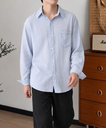 メンズ長袖シャツ綿麻風トップス韓国風秋服