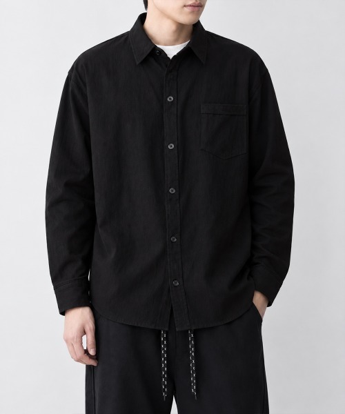 AsaAura(アサオーラ)の「メンズ長袖シャツ綿麻風トップス韓国風秋服(シャツ/ブラウス・メンズ・ライトブルー/ホワイト/ベージュ/ブラック/ダークグレー・FREE)」の10枚目の写真