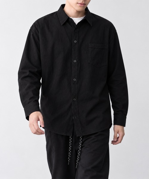 AsaAura(アサオーラ)の「メンズ長袖シャツ綿麻風トップス韓国風秋服(シャツ/ブラウス・メンズ・ライトブルー/ホワイト/ベージュ/ブラック/ダークグレー・FREE)」の11枚目の写真