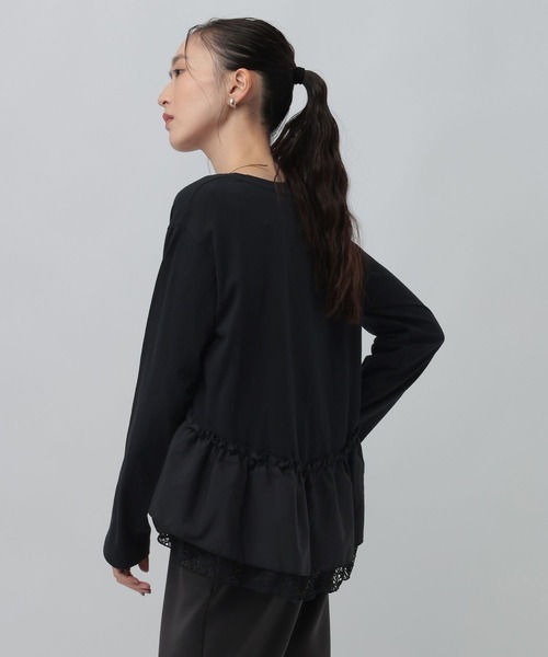 LEPSIM(レプシィム)の「異素材ヘムドッキングプルオーバー 1080842(Tシャツ/カットソー・レディース・アイボリー/ブラック/カーキ・FREE)」の4枚目の写真