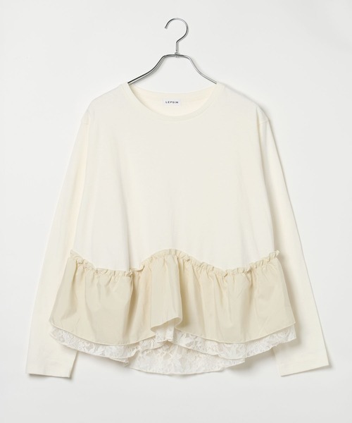 LEPSIM(レプシィム)の「異素材ヘムドッキングプルオーバー 1080842(Tシャツ/カットソー・レディース・アイボリー/ブラック/カーキ・FREE)」の20枚目の写真