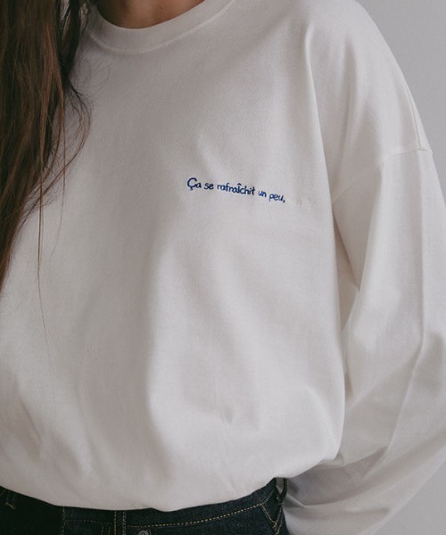 メッセージエンブロイダリーロンTee（Tシャツ/カットソー）｜ETRE