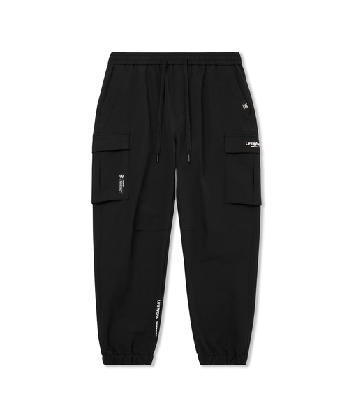 LIFE WORK(ライフワーク)の「企画) L1ナイロン裏起毛カーゴジョガーパンツ(スウェットパンツ・メンズ・ブラック/カーキ・M/L/S)」の2枚目の写真