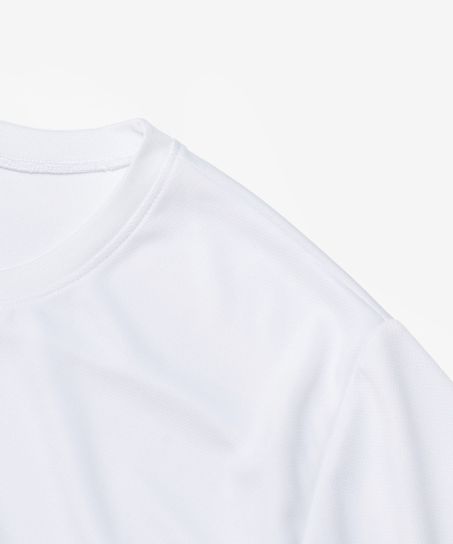 NINETYMINUTES（ナインティーミニッツ）の「[AIR STREAM] ESSENTIALS パフォーマンス ロゴ入り半袖Tシャツ（ホワイト）（Tシャツ/カットソー・メンズ・その他・MEDIUM/LARGE/X-LARGE/XX-LARGE/XXX-LARGE）」の4枚目の写真