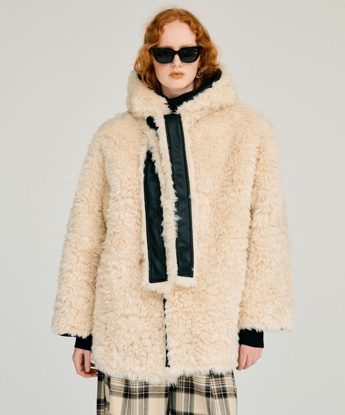 PRANK PROJECT(プランクプロジェクト)の「【2026Winter Pre-Order】リバーシブルフードボアコート / Reversible Hooded Boa Coat(その他アウター・レディース・グレー/ブラック/ホワイト・FREE)」の2枚目の写真