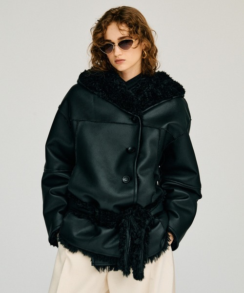 PRANK PROJECT(プランクプロジェクト)の「【2026Winter Pre-Order】リバーシブルフードボアコート / Reversible Hooded Boa Coat(その他アウター・レディース・グレー/ブラック/ホワイト・FREE)」の1枚目の写真