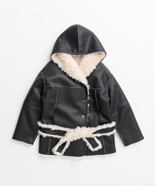 PRANK PROJECT(プランクプロジェクト)の「【2026Winter Pre-Order】リバーシブルフードボアコート / Reversible Hooded Boa Coat(その他アウター・レディース・グレー/ブラック/ホワイト・FREE)」の4枚目の写真