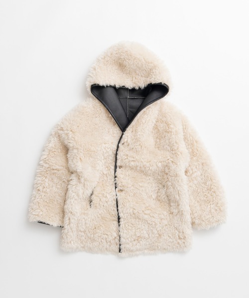 PRANK PROJECT(プランクプロジェクト)の「【2026Winter Pre-Order】リバーシブルフードボアコート / Reversible Hooded Boa Coat(その他アウター・レディース・グレー/ブラック/ホワイト・FREE)」の5枚目の写真