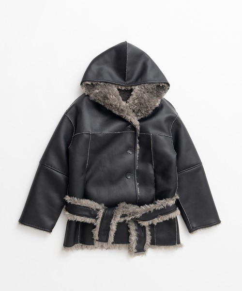 PRANK PROJECT(プランクプロジェクト)の「【2026Winter Pre-Order】リバーシブルフードボアコート / Reversible Hooded Boa Coat(その他アウター・レディース・グレー/ブラック/ホワイト・FREE)」の6枚目の写真