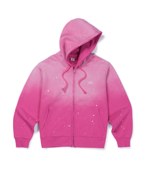 DYED WORKSHOP HOOD ZIPUP (PINK)