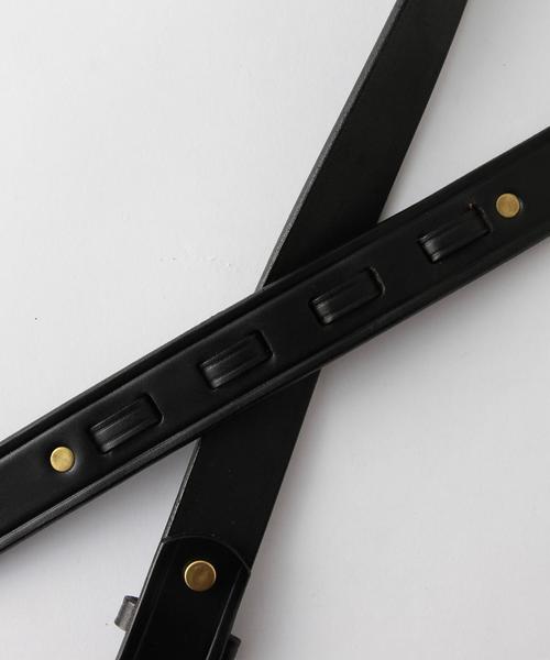 TORY LEATHER（トリーレザー）の「＜TORY LEATHER＞ CREASED BELT/ﾍﾞﾙﾄ（ベルト・メンズ・ブラック/ダークブラウン・34/32/30）」の4枚目の写真