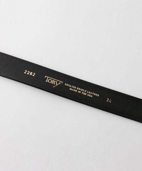 TORY LEATHER（トリーレザー）の「＜TORY LEATHER＞ CREASED BELT/ﾍﾞﾙﾄ（ベルト・メンズ・ブラック/ダークブラウン・34/32/30）」の5枚目の写真