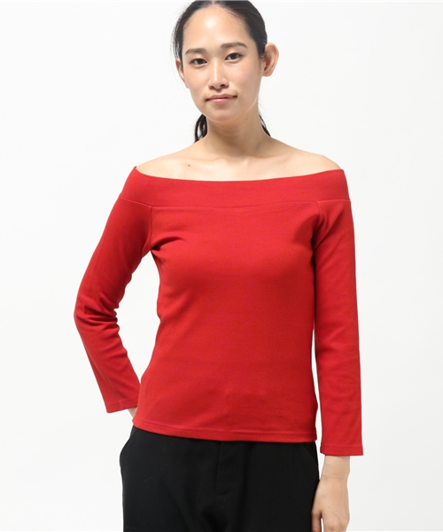 mystic(ミスティック)の「オフショルティー(Tシャツ/カットソー・レディース・ブラック/ネイビー/ライトグレー/ピンク/レッド・フリ-)」の16枚目の写真