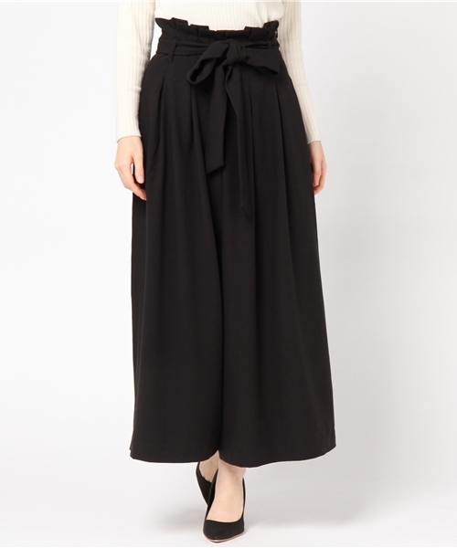 mysty woman（ミスティウーマン）の「ジョーゼットワイドパンツ（その他パンツ・レディース・ブラック/ピンクベージュ/オフホワイト・FREE）」の3枚目の写真