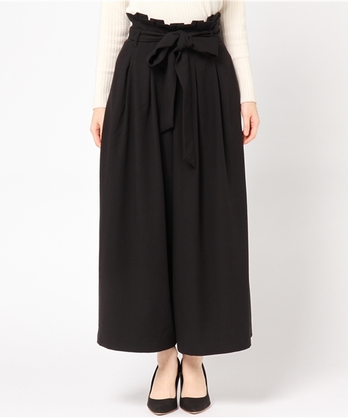 mysty woman（ミスティウーマン）の「ジョーゼットワイドパンツ（その他パンツ・レディース・ブラック/ピンクベージュ/オフホワイト・FREE）」の4枚目の写真