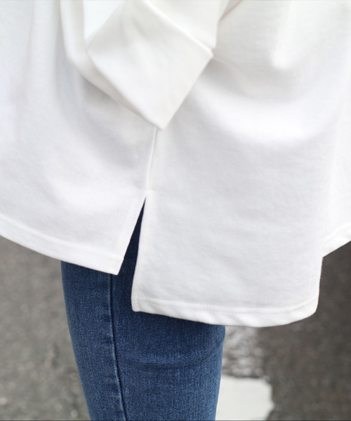 reca(レカ)の「ゆったりサイズ薄手スウェットカットソー(Tシャツ/カットソー・レディース・ブラック/ホワイト/グレー・FREE)」の21枚目の写真