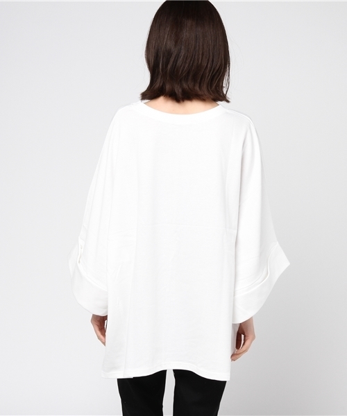 reca(レカ)の「ゆったりサイズ薄手スウェットカットソー(Tシャツ/カットソー・レディース・ブラック/ホワイト/グレー・FREE)」の6枚目の写真