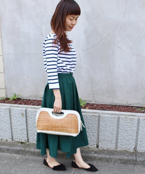 Le Minor（ルミノア）の「LE MINOR LM20G 705 ワイドボートネックボーダープルオーバー◆（Tシャツ/カットソー・レディース・ホワイト×ホワイト/サックスブルー・FREE）」の17枚目の写真