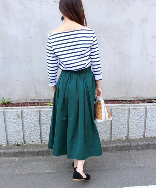 Le Minor（ルミノア）の「LE MINOR LM20G 705 ワイドボートネックボーダープルオーバー◆（Tシャツ/カットソー・レディース・ホワイト×ホワイト/サックスブルー・FREE）」の19枚目の写真