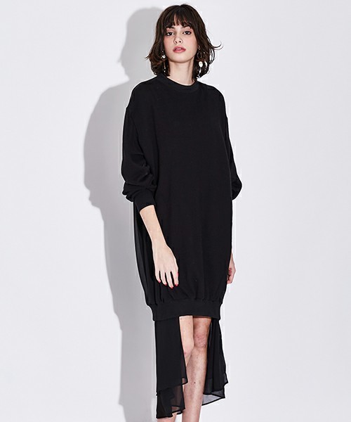 Ameri（アメリ）の「【STUDIOUS×AMERI（アメリ）】シースルーレイヤードドレス（ワンピース・レディース・ホワイト/ブラック・MEDIUM/SMALL）」の2枚目の写真