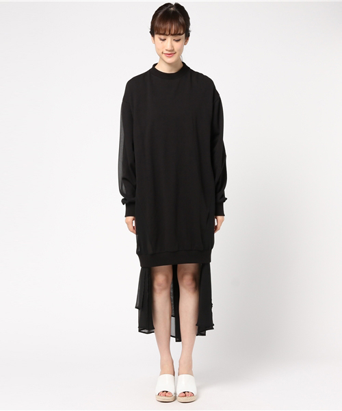 Ameri（アメリ）の「【STUDIOUS×AMERI（アメリ）】シースルーレイヤードドレス（ワンピース・レディース・ホワイト/ブラック・MEDIUM/SMALL）」の3枚目の写真