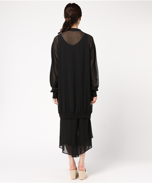 Ameri（アメリ）の「【STUDIOUS×AMERI（アメリ）】シースルーレイヤードドレス（ワンピース・レディース・ホワイト/ブラック・MEDIUM/SMALL）」の5枚目の写真