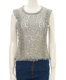 Color | フラワーレースフリンジトップス(シャツ/ブラウス)