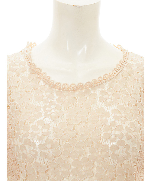 Color(カラー)の「フラワーレースフリンジトップス(シャツ/ブラウス・レディース・グレー/ベージュ/ブラック/ベビーピンク/ホワイト・MEDIUM)」の9枚目の写真