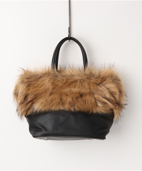 koe（コエ）の「ファー付フェイクレザートート（トートバッグ・レディース・グレー/ブラック・FREE）」の8枚目の写真